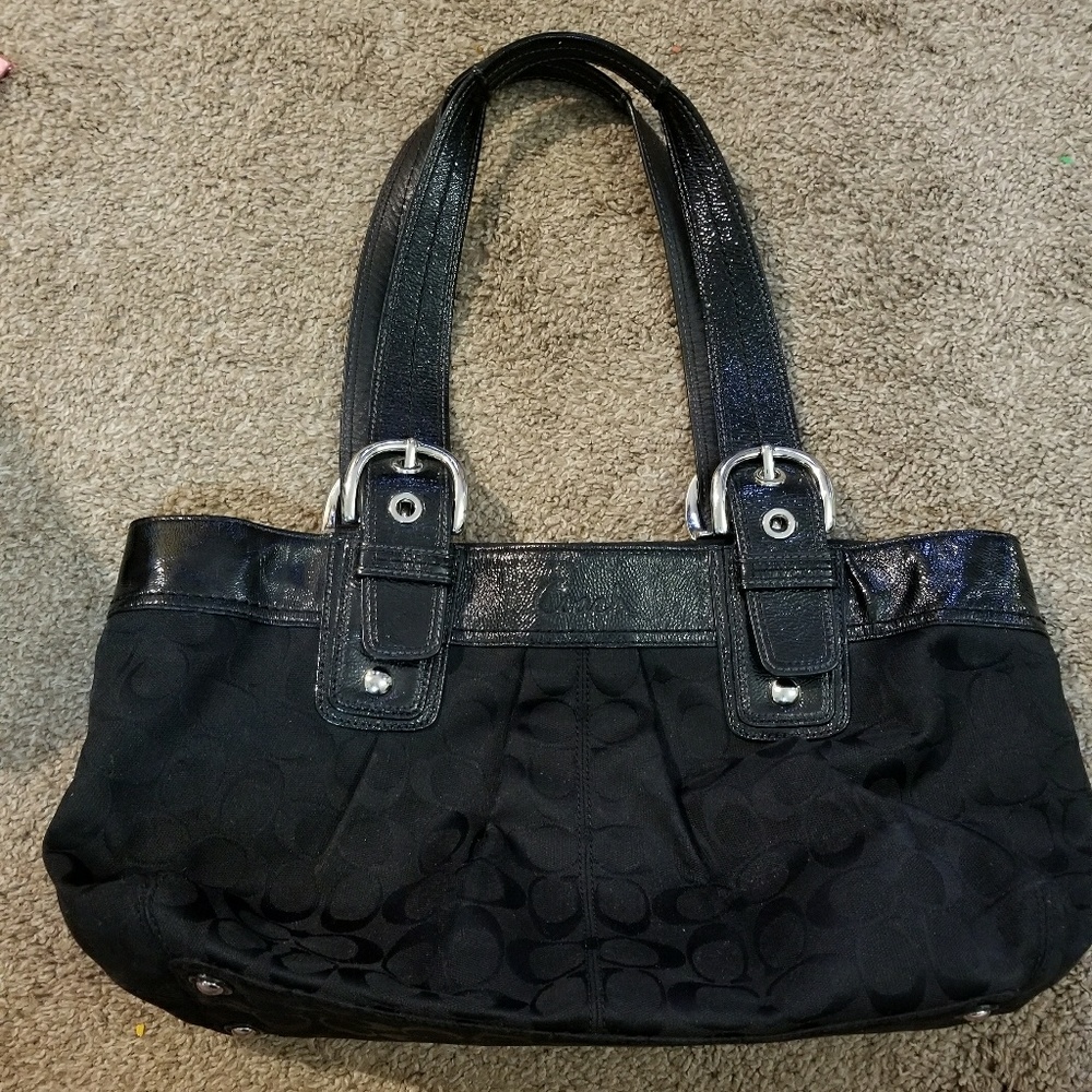 Authentic black coach hand bag